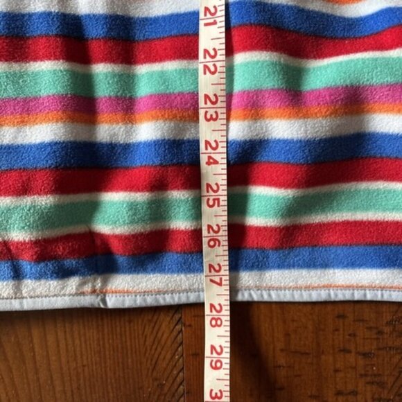 Lands End Pullover Snap Front Fleece Size XL Green Striped new item - Picture 5 of 6